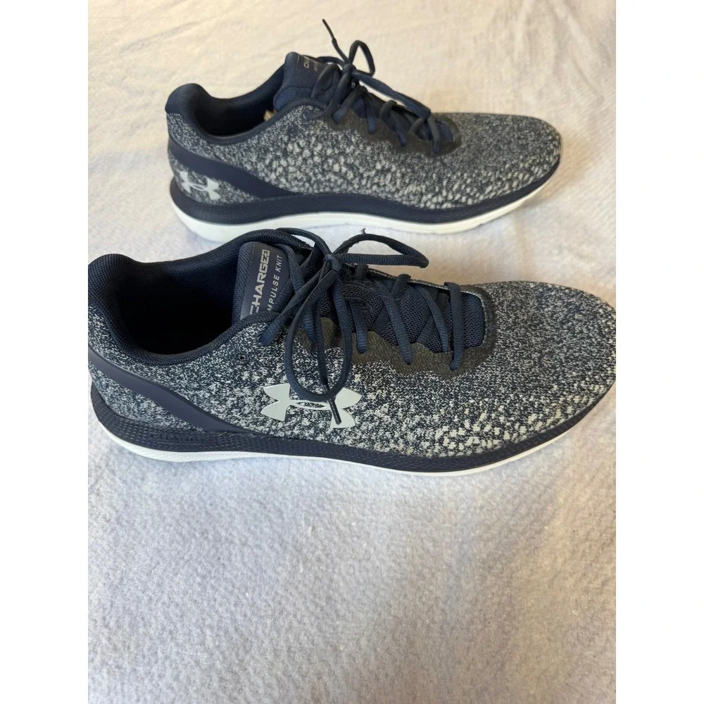 Under Armour Charged Impulse Knit Mens Running Shoes Navy White 3022593-401 14